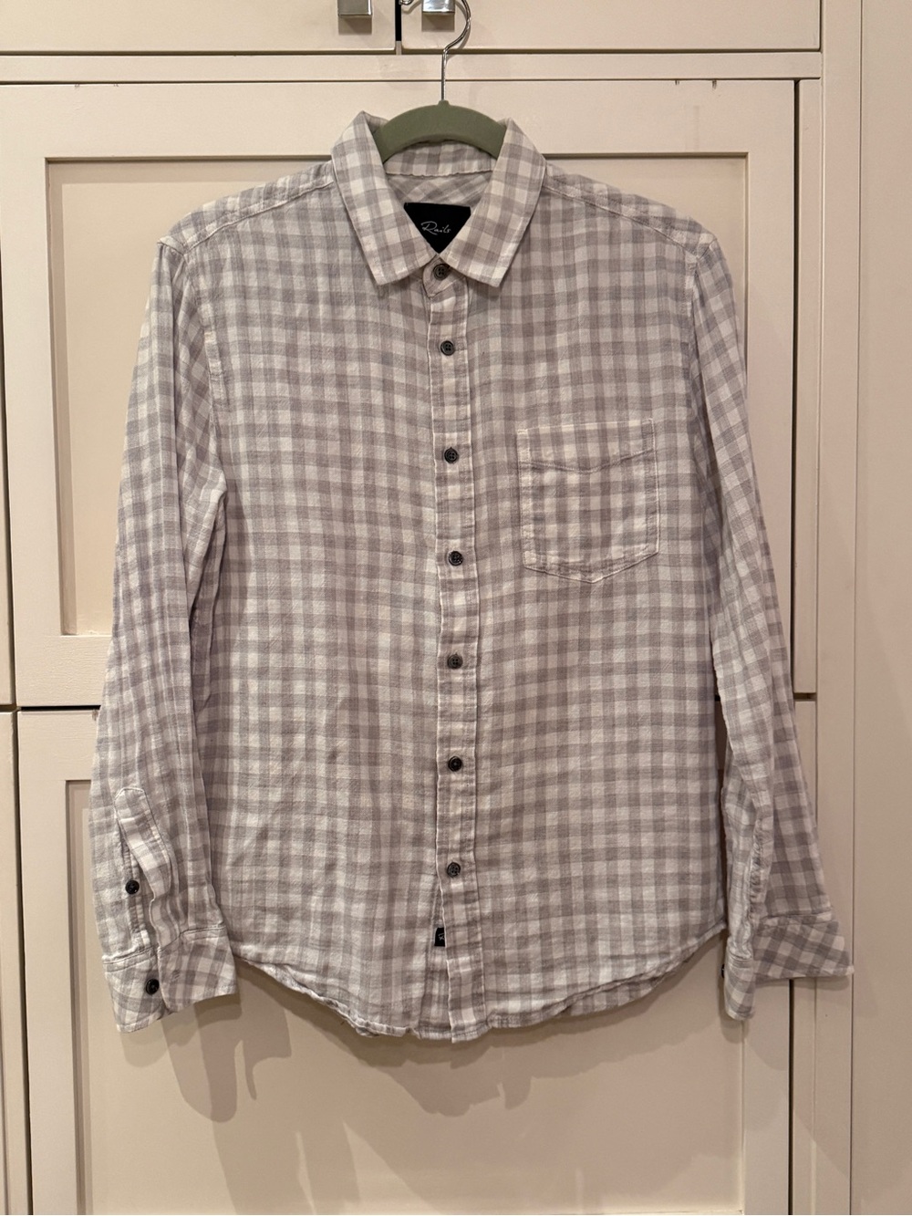 Rail’s Gray Check Button-Up Cotton Shirt - Casual Long Sleeve